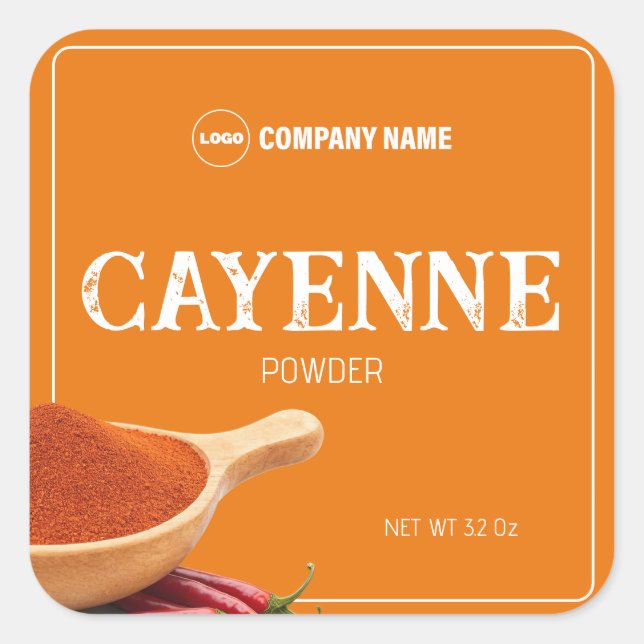 Cayenne Spice Custom Label Sticker (Front)
