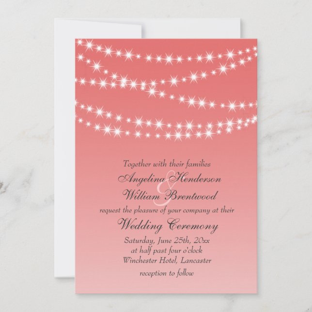 Cayenne Twinkle Lights Wedding Invitation (Front)