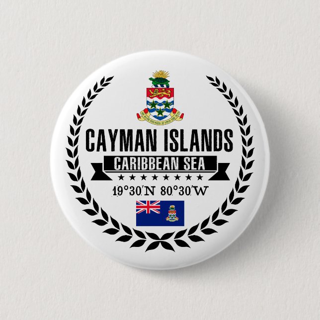 Cayman Islands 6 Cm Round Badge (Front)