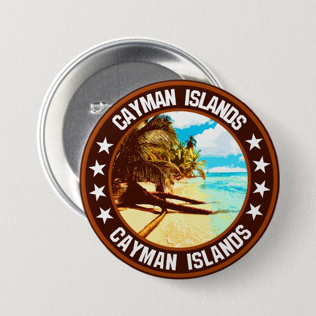 Cayman Islands                                     7.5 Cm Round Badge (Front & Back)