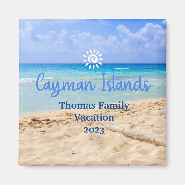 Cayman Islands Beach Vacation Family Trip Magnet (Front)