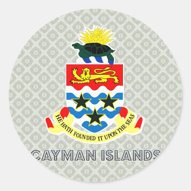 Cayman Islands Coat of Arms Classic Round Sticker (Front)