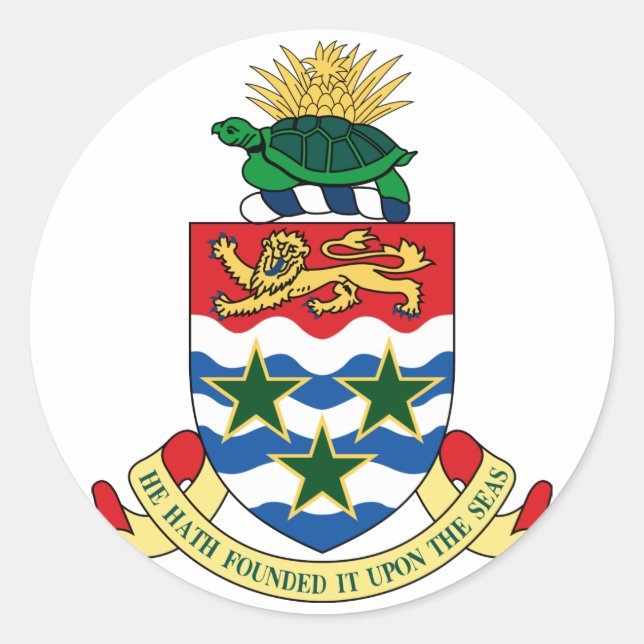 Cayman Islands Coat Of Arms Classic Round Sticker (Front)