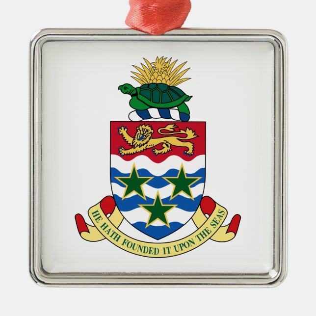 Cayman Islands Coat of Arms Metal Tree Decoration (Front)