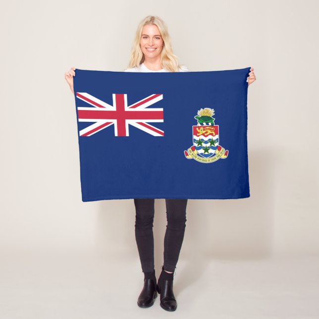 Cayman Islands Flag Fleece Blanket (In Situ)