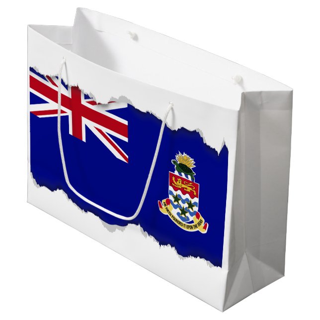 Cayman Islands Flag Large Gift Bag (Front Angled)