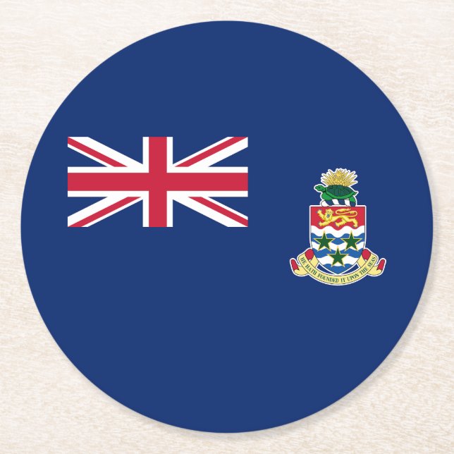 Cayman Islands Flag Round Paper Coaster (Front)