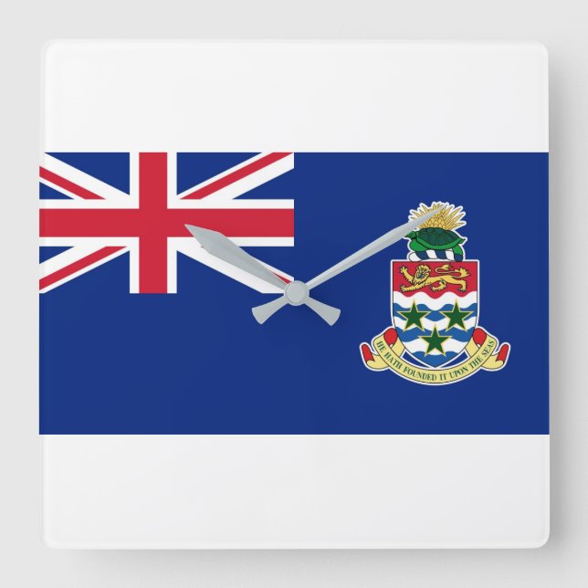 Cayman Islands National World Flag Square Wall Clock (Front)
