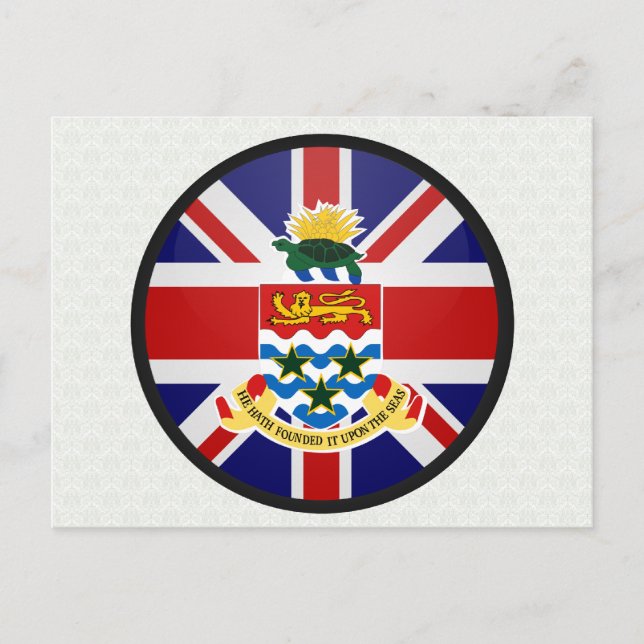 Cayman Islands quality Flag Circle Postcard (Front)