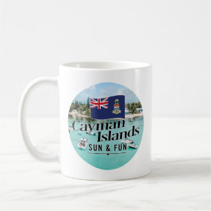 "Cayman Islands Sun & Fun" With Flag Coffee Mug