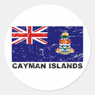 Cayman Islands Vintage Flag Classic Round Sticker
