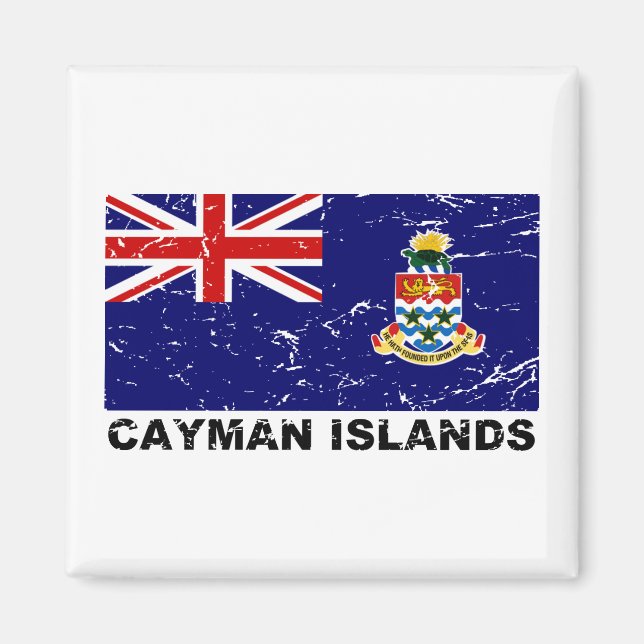 Cayman Islands Vintage Flag Magnet (Front)