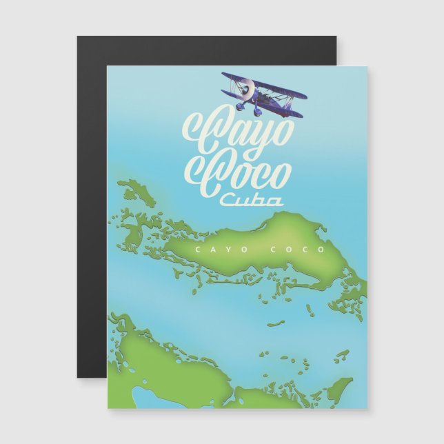 Cayo Coco Cuba vintage style map. (Front/Back)