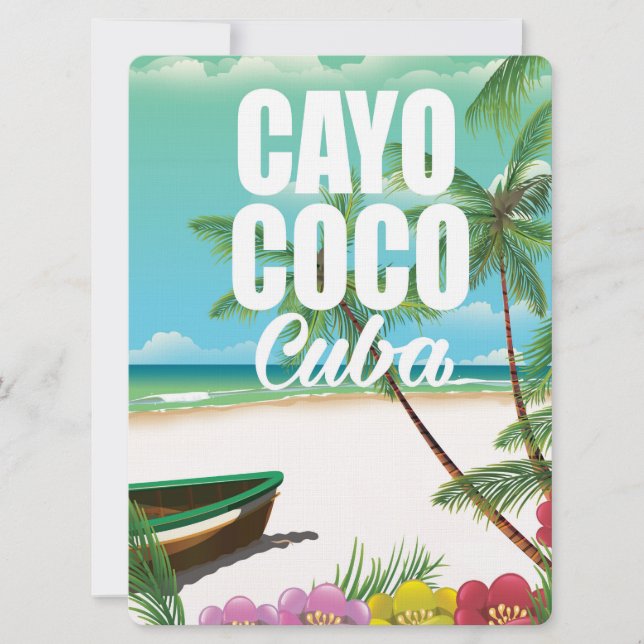 Cayo Coco Cuban beach vacation poster Invitation (Front)