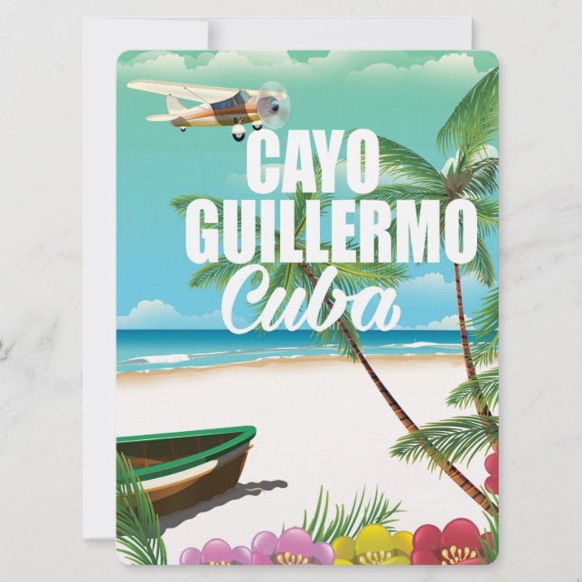 Cayo Guillermo beach vacation poster Invitation (Front)