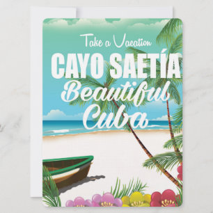 Cayo Saetía Cuba beach vacation poster Invitation