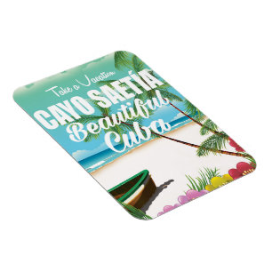 Cayo Saetía Cuba beach vacation poster Magnet