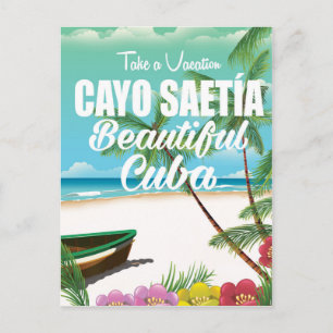 Cayo Saetía Cuba beach vacation poster Postcard