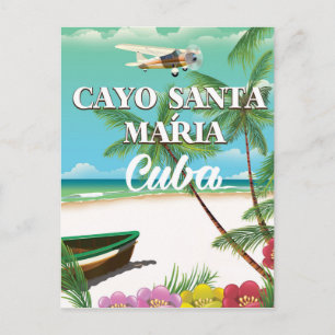 Cayo Santa María Cuban beach vacation poster Holiday Postcard