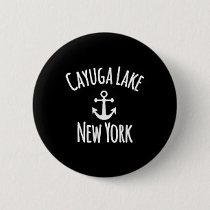 Cayuga Lake Boating Sailing Nautical Rustic Boat A 6 Cm Round Badge
