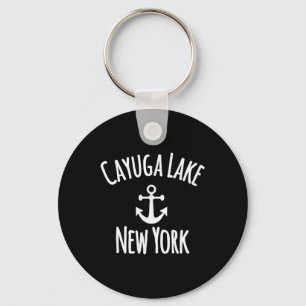 Cayuga Lake Boating Sailing Nautical Rustic Boat A Key Ring