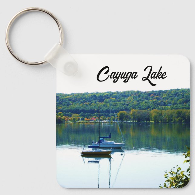 CAYUGA LAKE IN AUTUMN  KEY RING (Front)