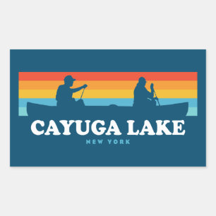 Cayuga Lake New York Canoe Rectangular Sticker