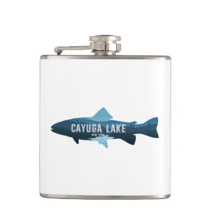 Cayuga Lake New York Fish Hip Flask