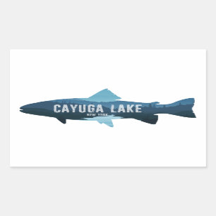 Cayuga Lake New York Fish Rectangular Sticker