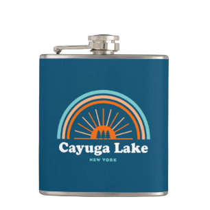 Cayuga Lake New York Rainbow Hip Flask