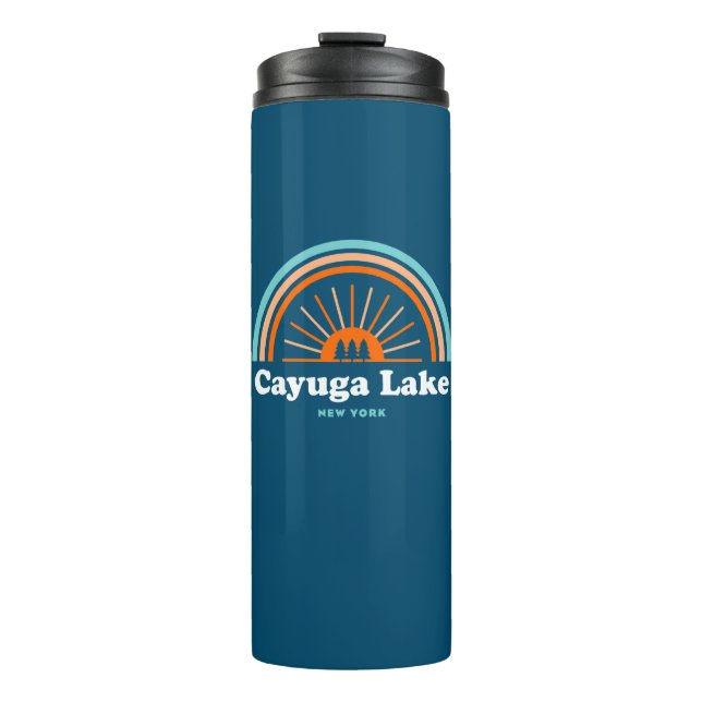 Cayuga Lake New York Rainbow Thermal Tumbler (Front)
