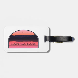 Cayuga Lake New York Red Sunrise Luggage Tag