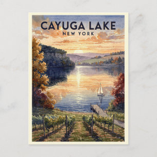 Cayuga Lake New York Vintage Travel Postcard