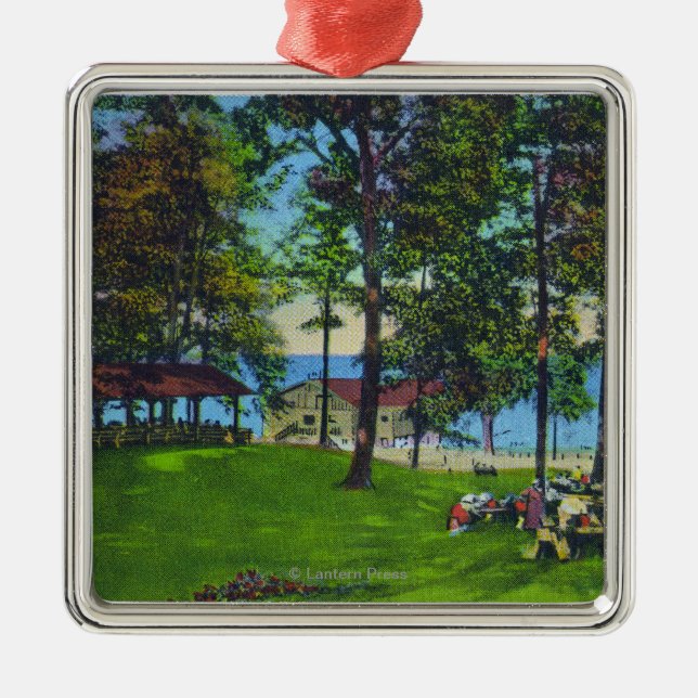 Cayuga Lake State Park Scene Metal Ornament (Front)