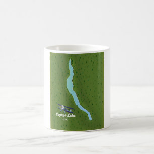 Cayuga Lake vintage style travel map Coffee Mug
