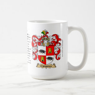 Cazares, the Origin, the Meaning and the Crest Coffee Mug