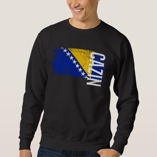 Cazin Bosnia Flag For Bosnian Men Women Kids Sweatshirt (Front)