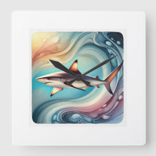 Cazon in a Gentle Current 210824AREF103 - Watercol Square Wall Clock