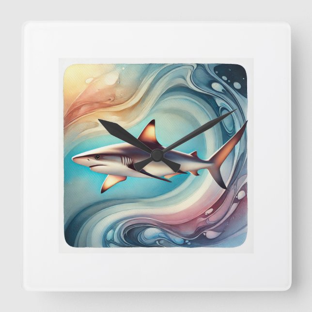 Cazon in a Gentle Current 210824AREF103 - Watercol Square Wall Clock (Front)