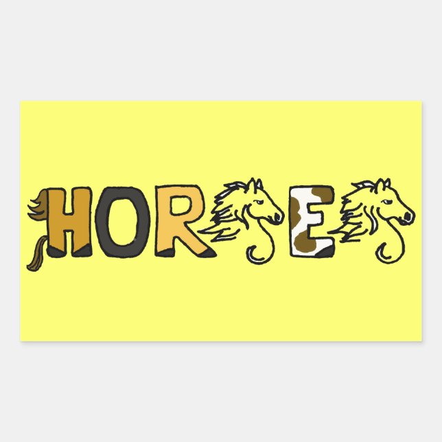 CB- Fun Horse Cartoon Letters Stickers (Front)