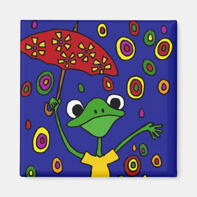 CB- Glorious Frog Dancing in the Rain Magnet (Front)