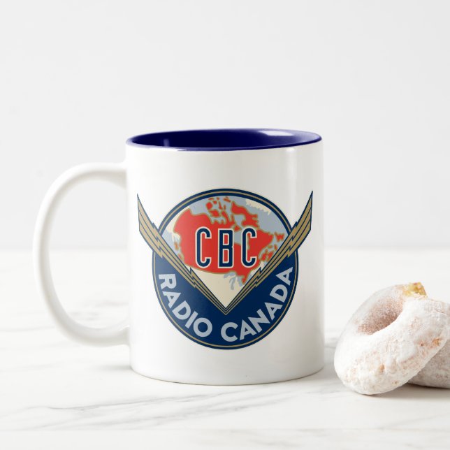 CBC 1940 Logo Two-Tone Coffee Mug (With Donut)