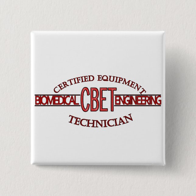 CBET BIOMEDICAL ENGINEERING LOGO  EQUIPMENT TECH 15 CM SQUARE BADGE (Front)