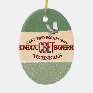 CBET BIOMEDICAL ENGINEERING LOGO EQUIPMENT TECH CERAMIC ORNAMENT