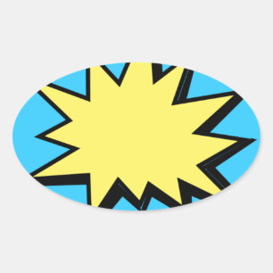 CBPG COMICBOOK POW BANG ACTION GRAPHIC SHARP OUTBU OVAL STICKER