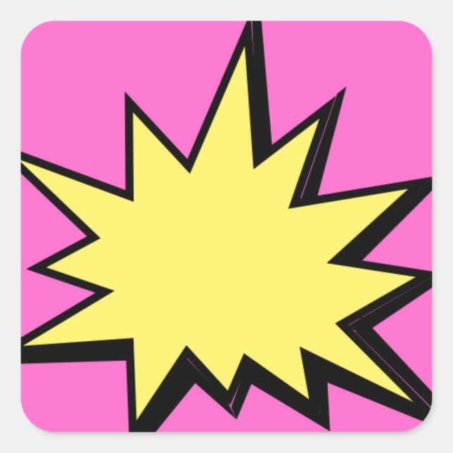 CBPG COMICBOOK POW BANG ACTION GRAPHIC SHARP OUTBU SQUARE STICKER (Front)