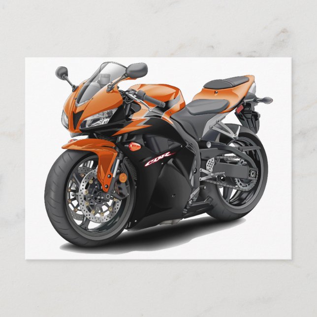CBR 600 Orange-Black Bike Postcard (Front)