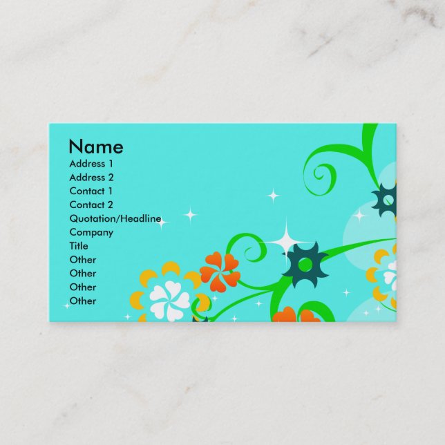 CC-055.ai, Name, Address 1, Address 2, Contact ... Business Card (Front)