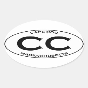CC - Cape Cod Massachusetts Oval Sticker