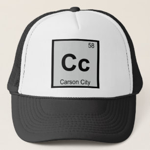 Cc - Carson City Nevada Chemistry Periodic Table Trucker Hat
